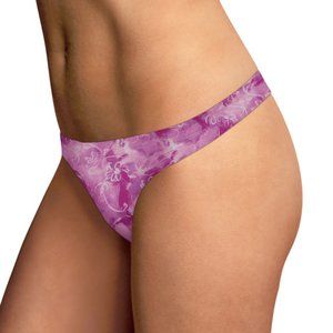 Maidenform NWT Grape Floral Sketch Comfort Devotion Thong 40149 5 6